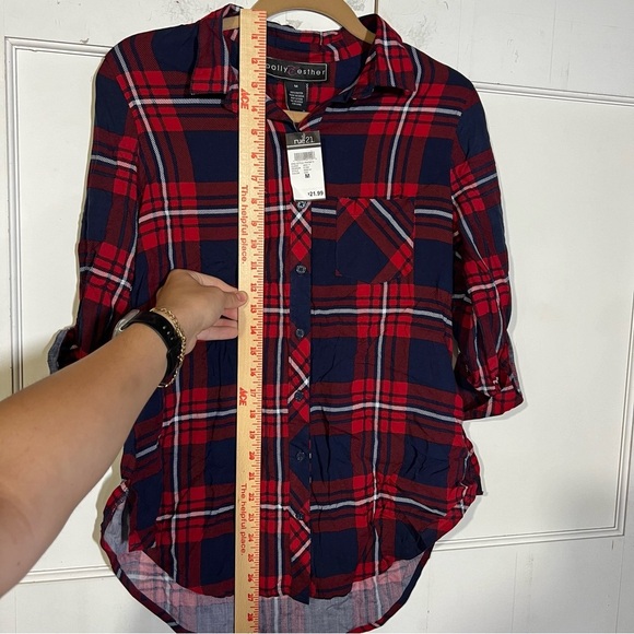 NWT Polly & Esther Women's Flannel Long Sleeve Lightweight Size Medium - Picture 5 of 5